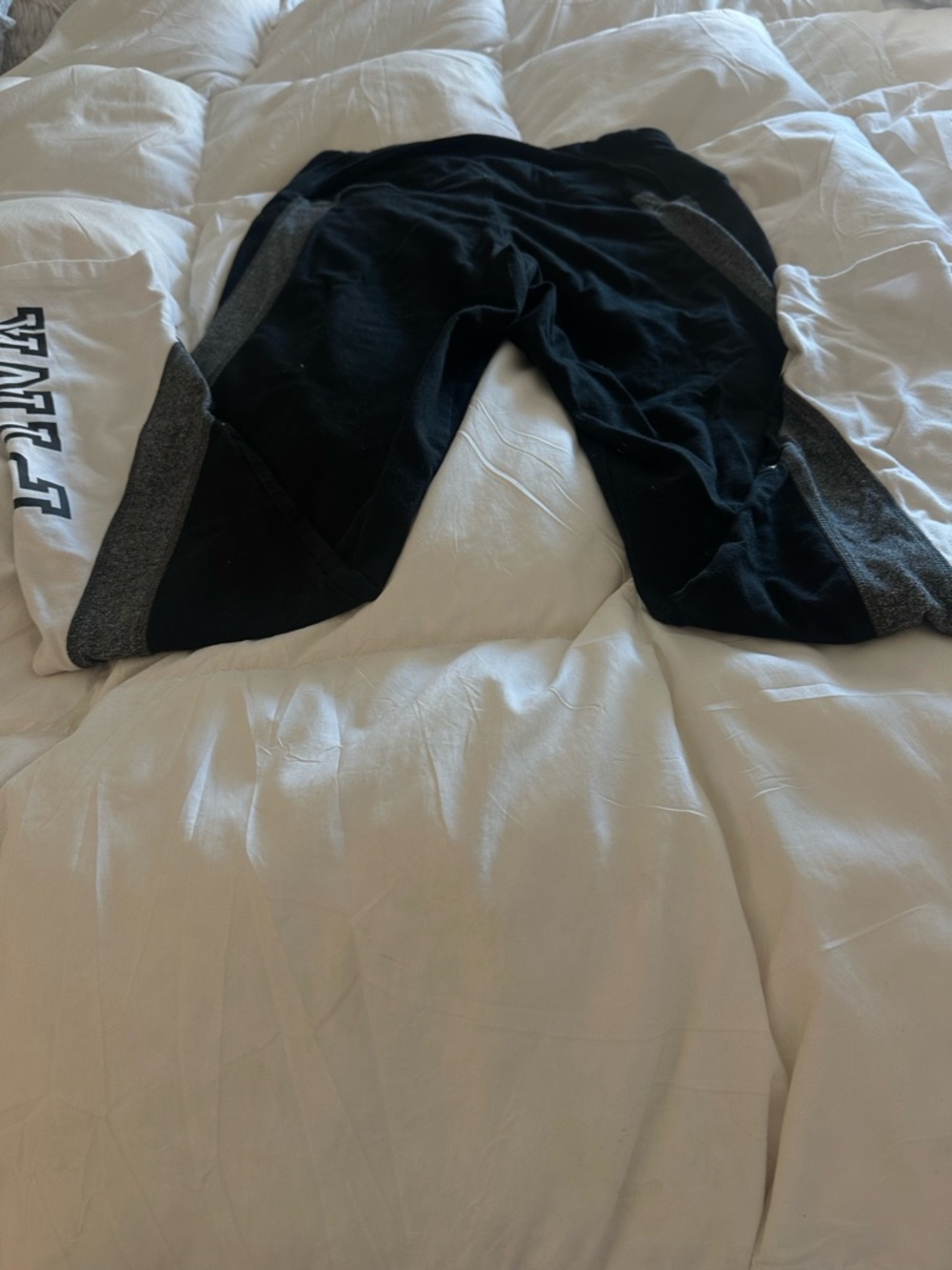 Black Women's Leggings with Gray Side Panels Pink Yoga